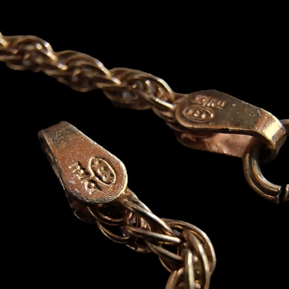 Milor Italy Gold Vermeil Sterling Silver Triple Rope Chain 18 Inches - Picture 7 of 8